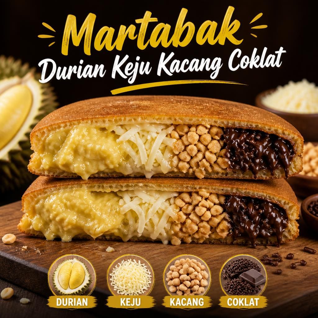 Durian Keju Kacang Coklat Large Martabak 999 Asli Bandung